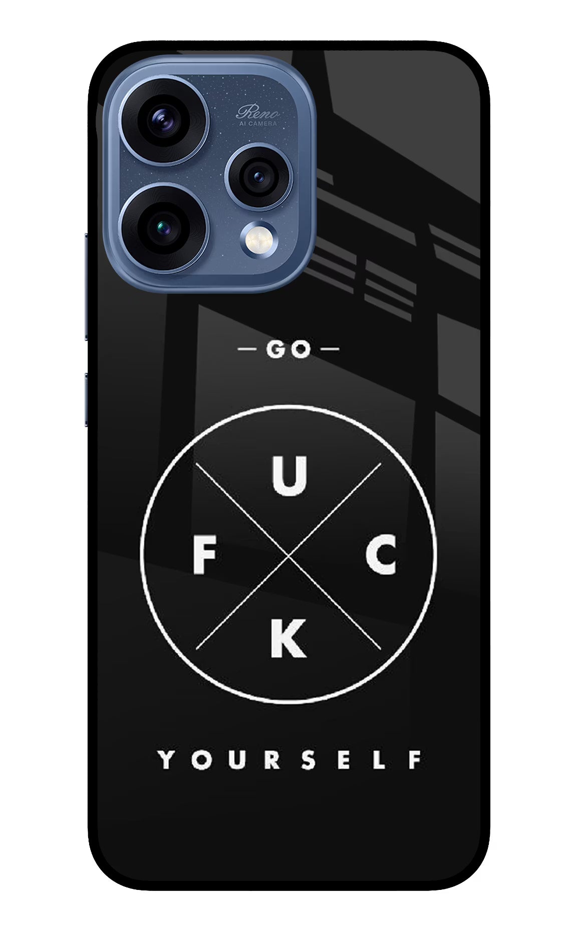 Go Fuck Yourself Oppo Reno15 5G Glass Case Back Cover by Casekaro