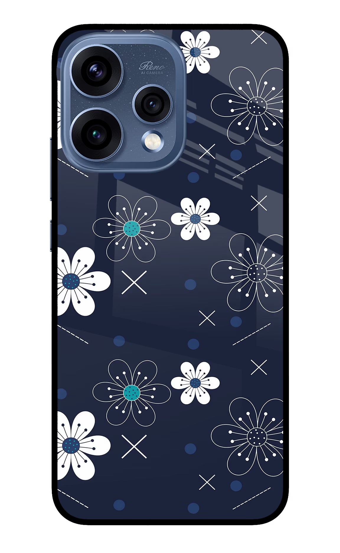 Flowers Oppo Reno15 5G Glass Case Back Cover by Casekaro