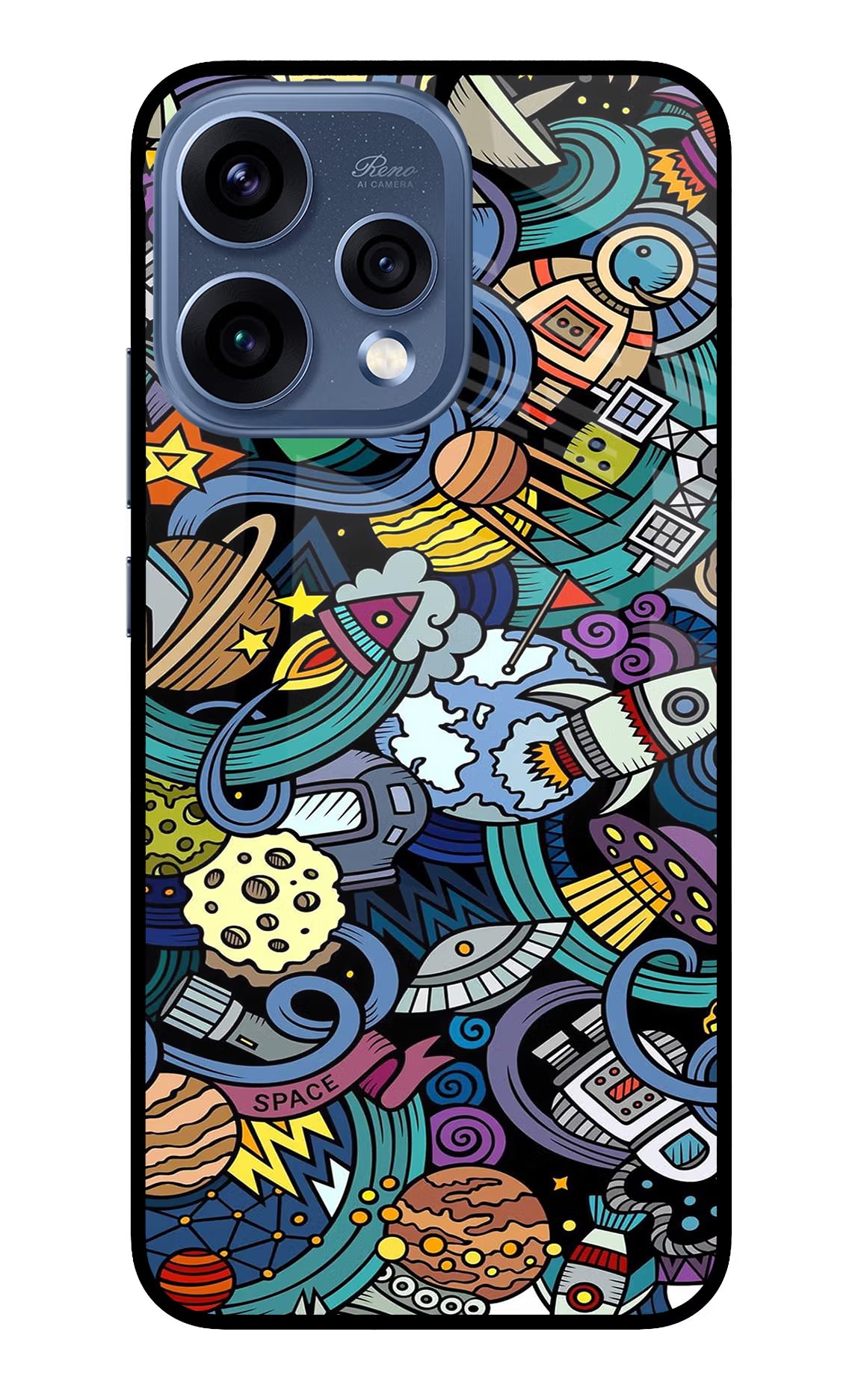 Space Abstract Oppo Reno15 5G Glass Case Back Cover by Casekaro