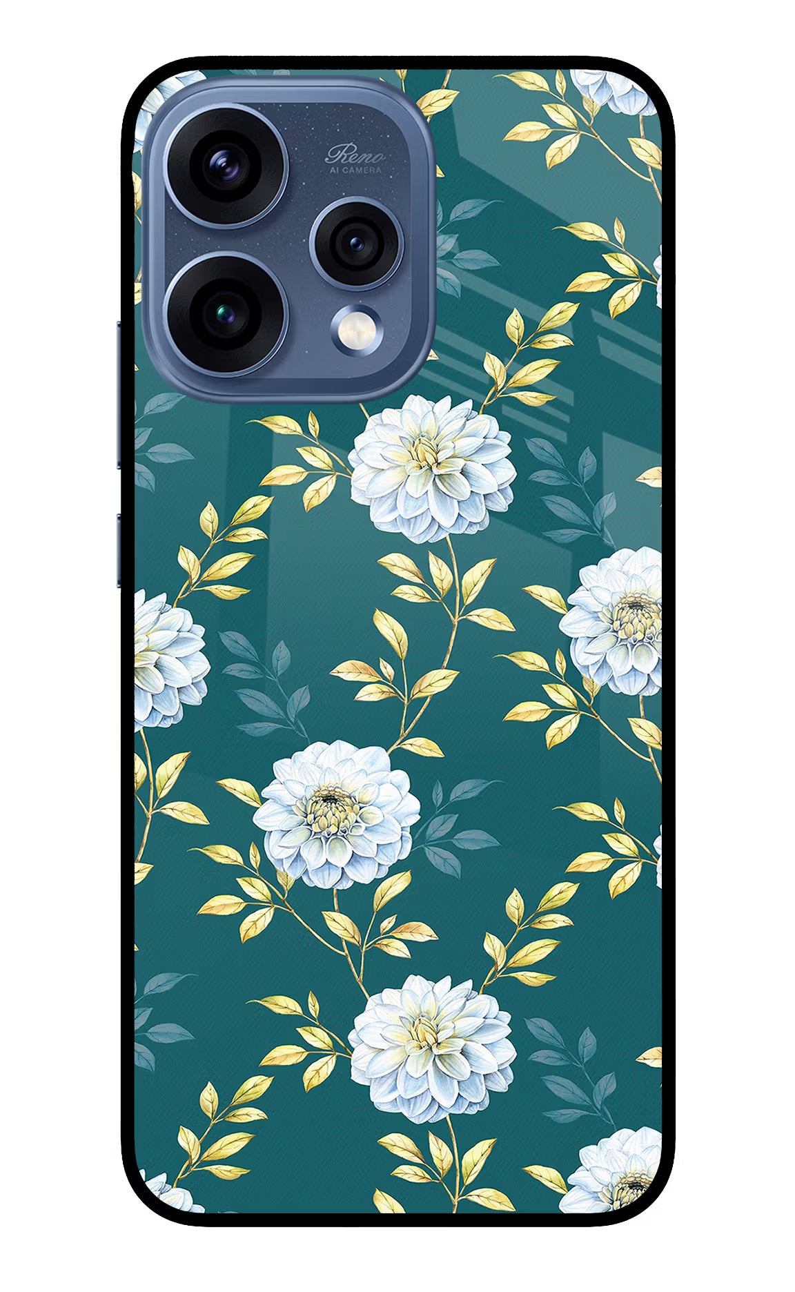 Flowers Oppo Reno15 5G Glass Case Back Cover by Casekaro