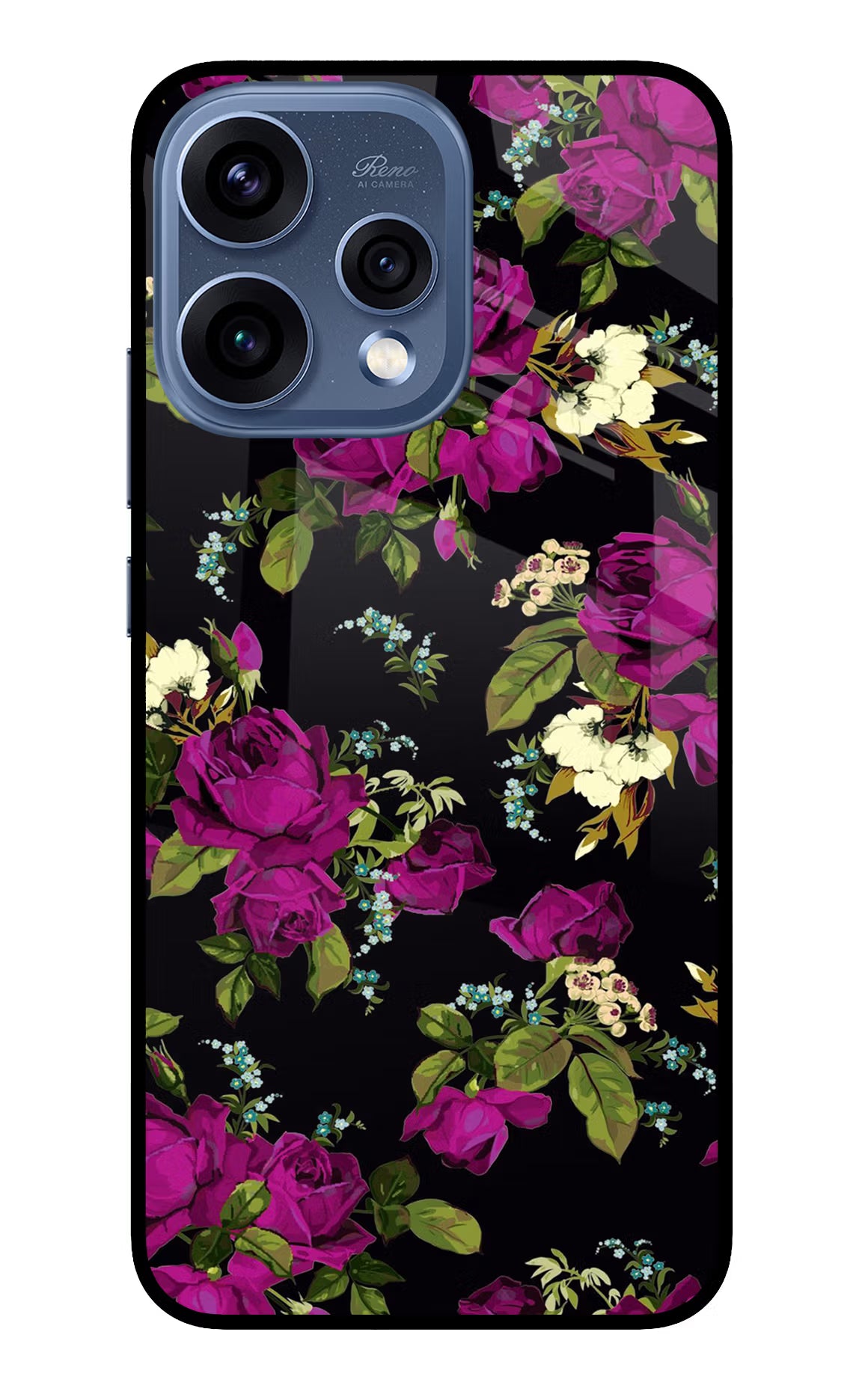 Flowers Oppo Reno15 5G Glass Case Back Cover by Casekaro