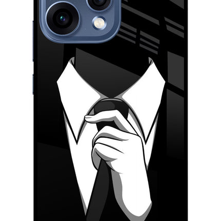 Black Tie Oppo Reno15 5G Glass Case
