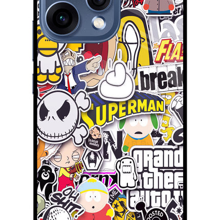 Sticker Bomb Oppo Reno15 5G Glass Case