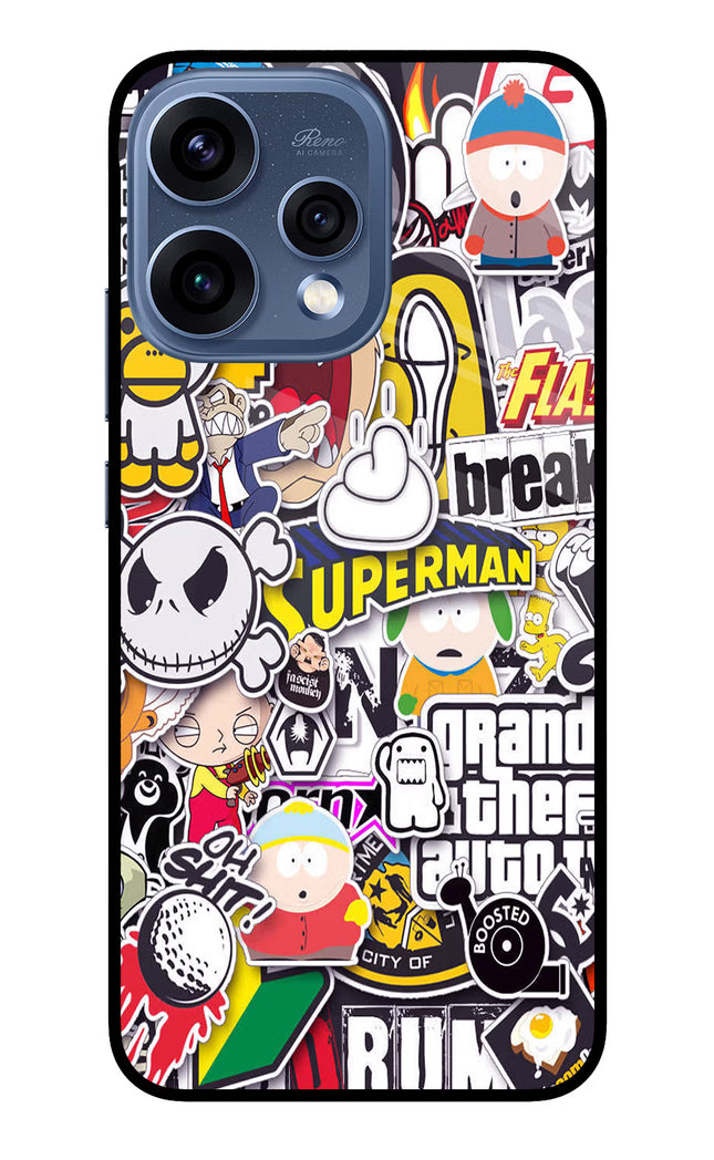 Sticker Bomb Oppo Reno15 5G Glass Case