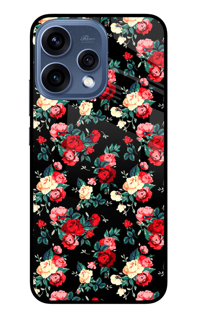 Rose Pattern Oppo Reno15 5G Glass Case