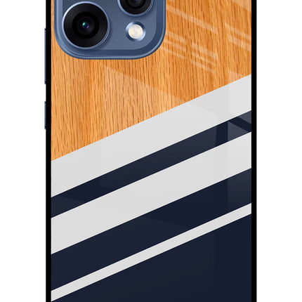 Blue and white wooden Oppo Reno15 5G Glass Case