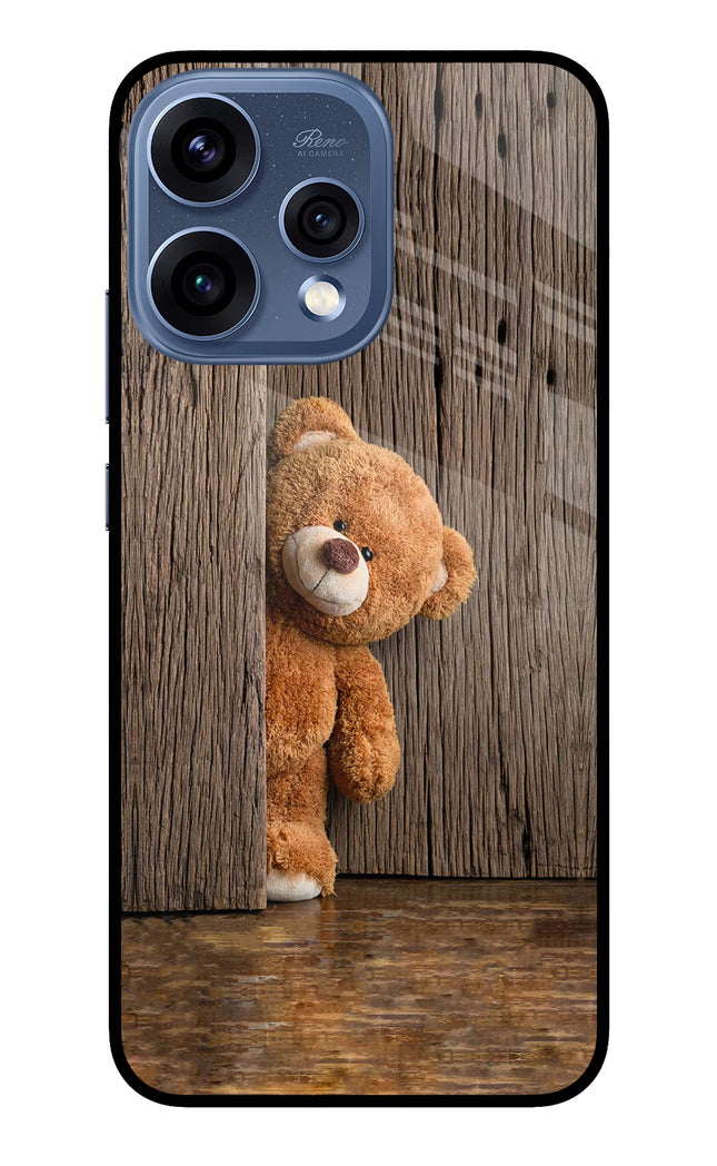 Teddy Wooden Oppo Reno15 5G Glass Case Back Cover by Casekaro