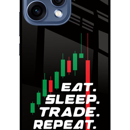Eat Sleep Trade Repeat Oppo Reno15 5G Glass Case