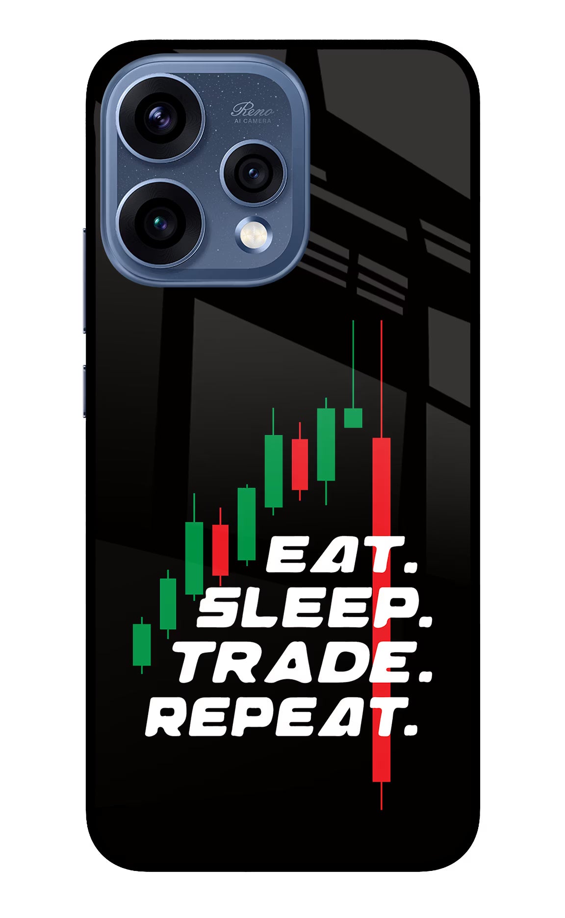 Eat Sleep Trade Repeat Oppo Reno15 5G Glass Case