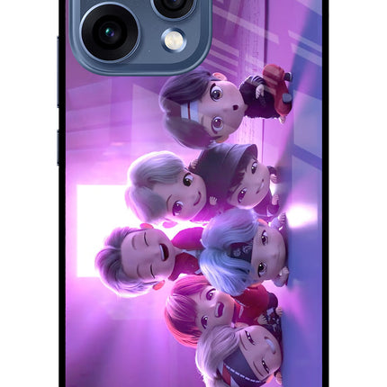 BTS Chibi Oppo Reno15 5G Glass Case