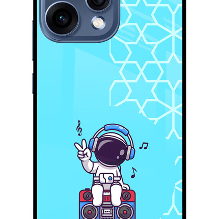 Cute Astronaut Chilling Oppo Reno15 5G Glass Case