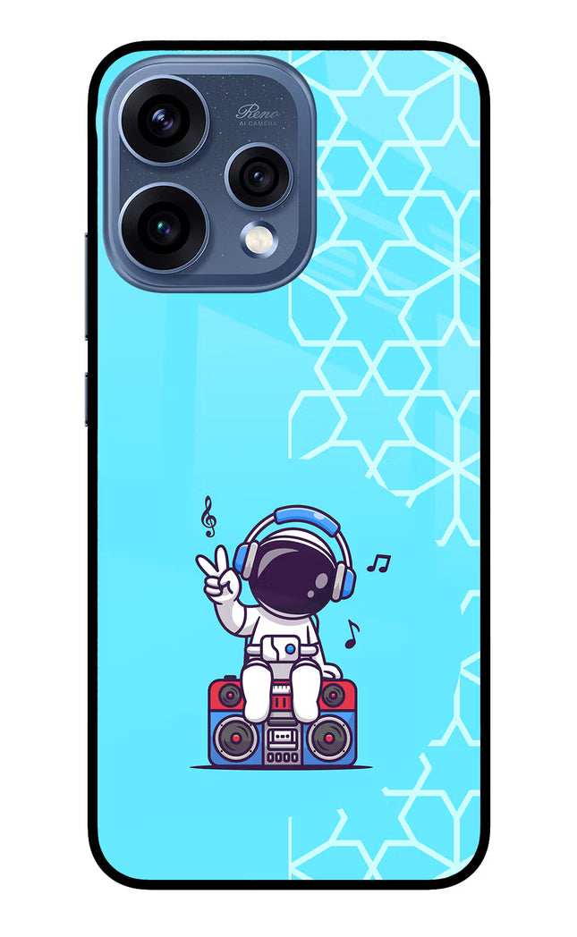 Cute Astronaut Chilling Oppo Reno15 5G Glass Case