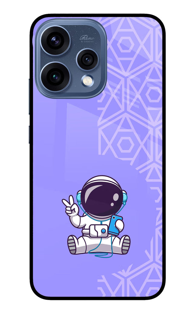 Cute Astronaut Chilling Oppo Reno15 5G Glass Case