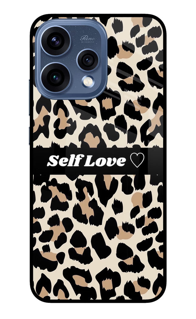 Leopard Print Self Love Oppo Reno15 5G Glass Case