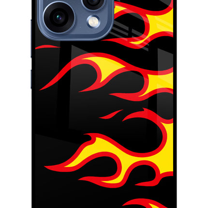 Side Sweep Flames Oppo Reno15 5G Glass Case