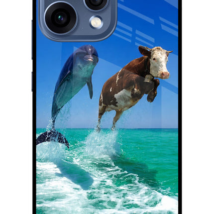 Dolphin vs Cow Oppo Reno15 5G Glass Case