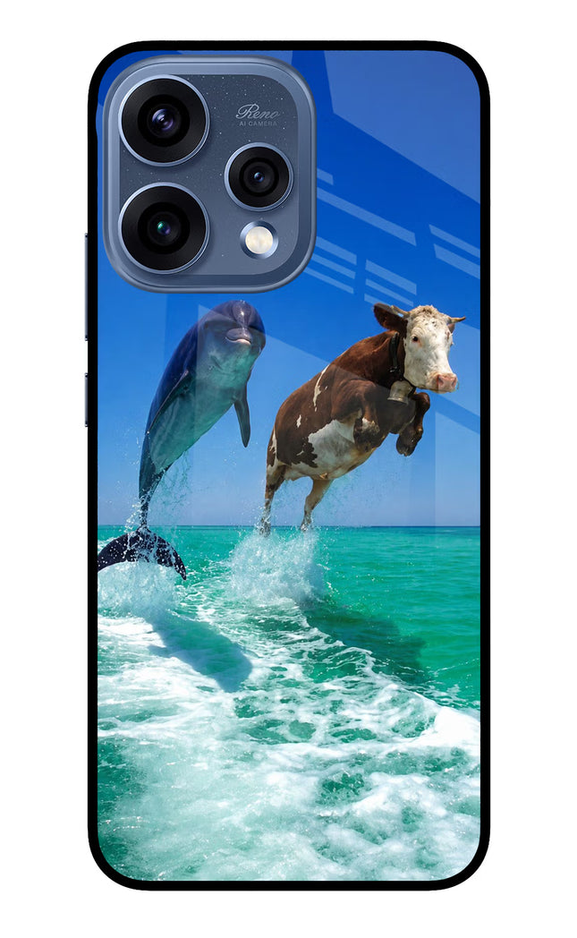 Dolphin vs Cow Oppo Reno15 5G Glass Case