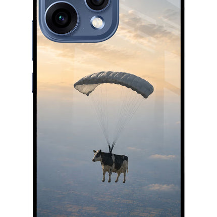 Skydiving Cow Oppo Reno15 5G Glass Case