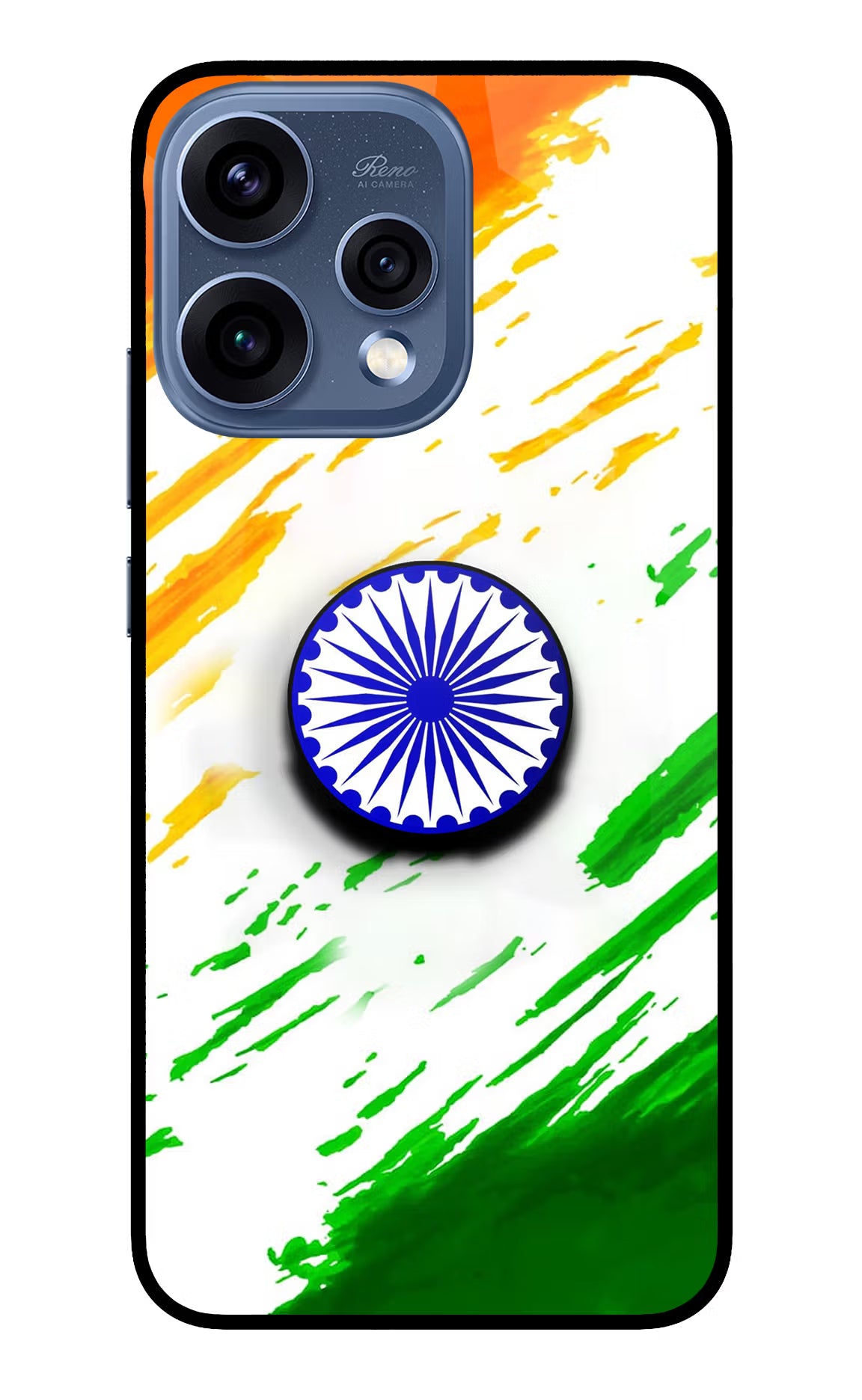 Indian Flag Ashoka Chakra Oppo Reno15 5G Pop Case by Casekaro