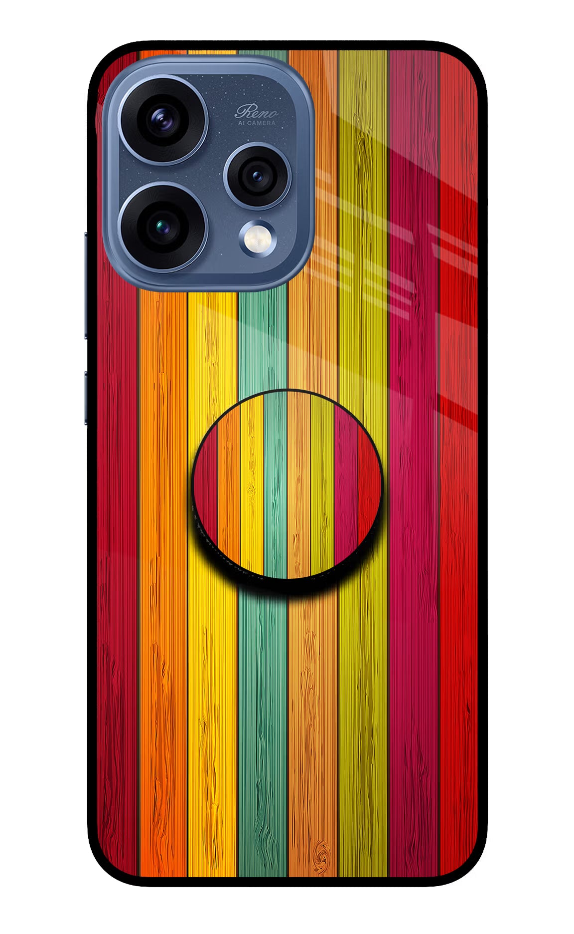 Multicolor Wooden Oppo Reno15 5G Pop Case by Casekaro