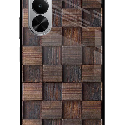 Wooden Cube Design Realme P4x 5G Glass Case