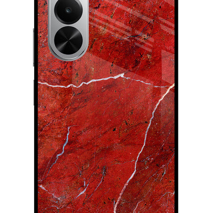 Red Marble Design Realme P4x 5G Glass Case