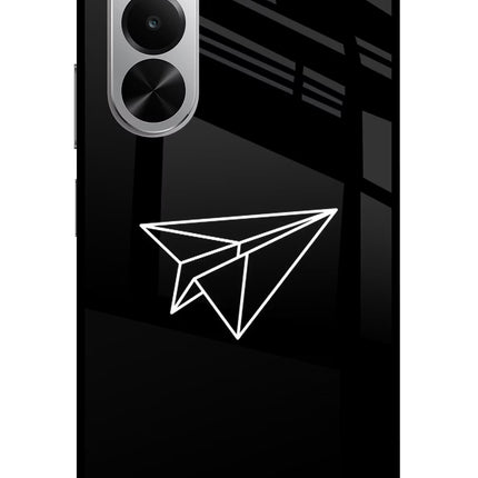 Paper Plane White Realme P4x 5G Glass Case