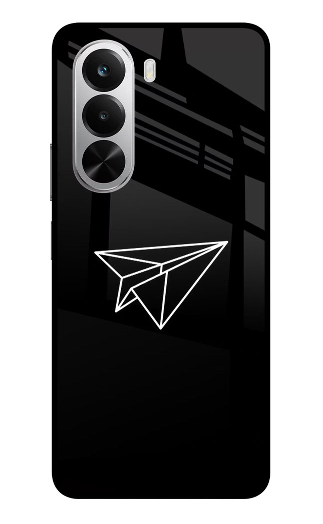 Paper Plane White Realme P4x 5G Glass Case