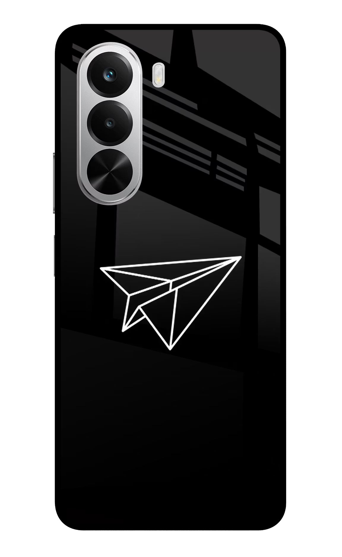 Paper Plane White Realme P4x 5G Glass Case Back Cover by Casekaro
