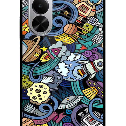 Space Abstract Realme P4x 5G Glass Case