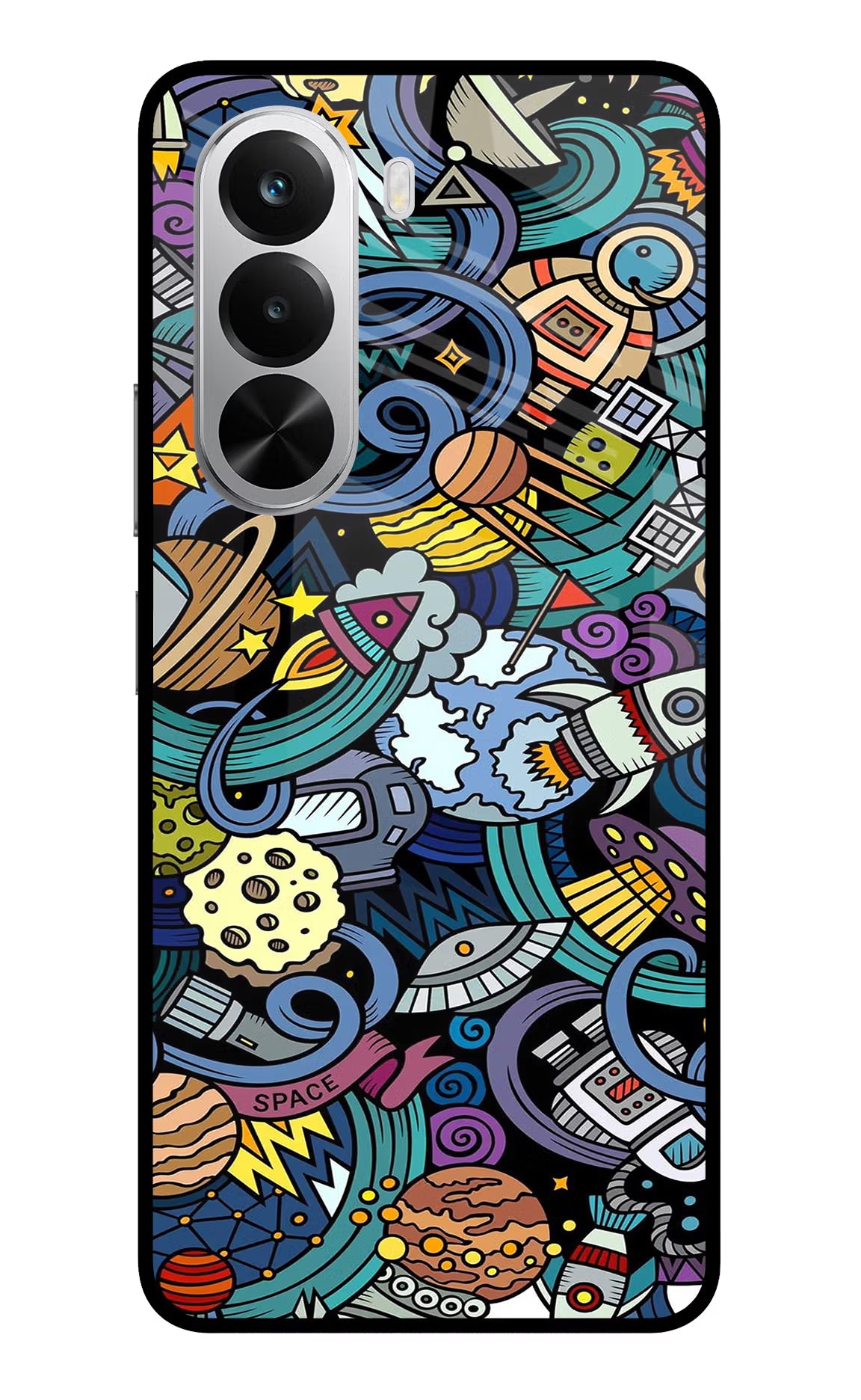 Space Abstract Realme P4x 5G Glass Case