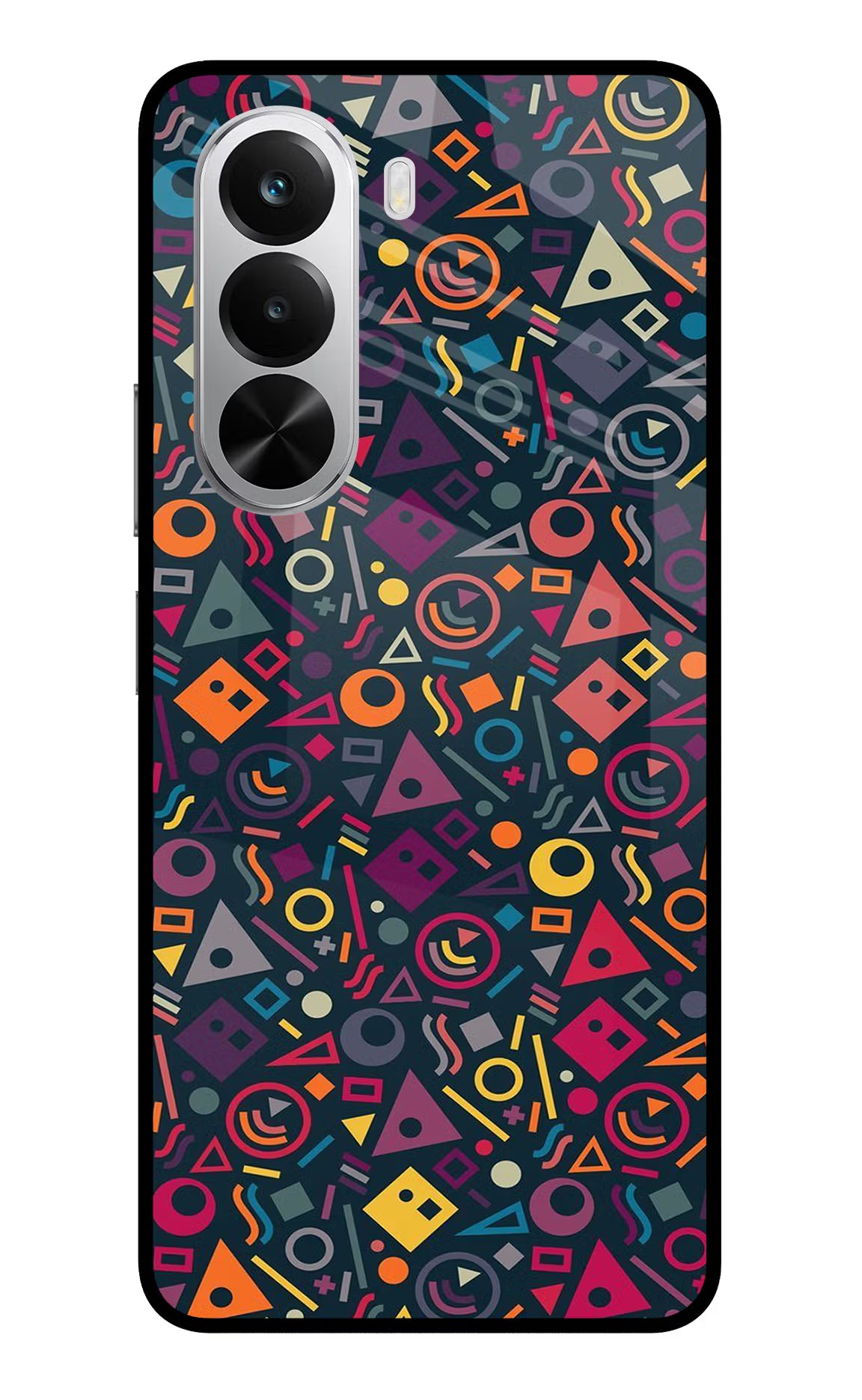 Geometric Abstract Realme P4x 5G Glass Case Back Cover by Casekaro