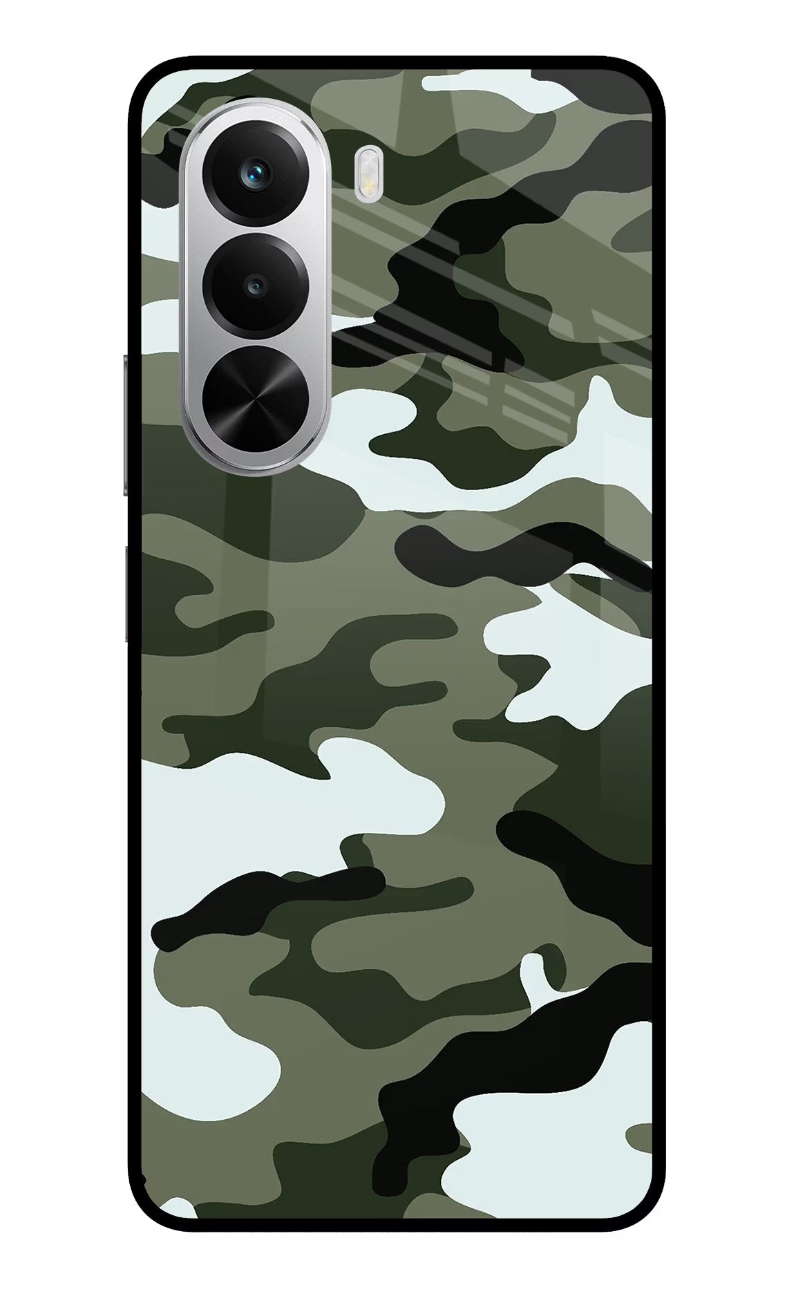 Camouflage Realme P4x 5G Glass Case Back Cover by Casekaro