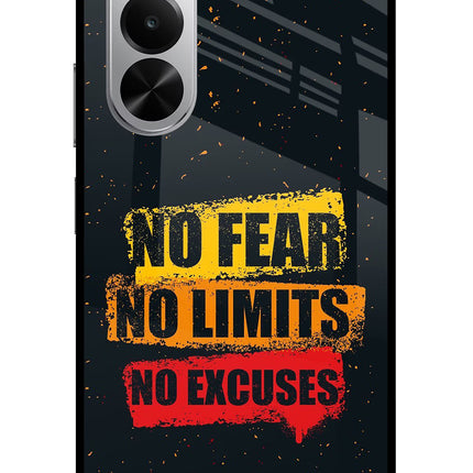 No Fear No Limits No Excuse Realme P4x 5G Glass Case