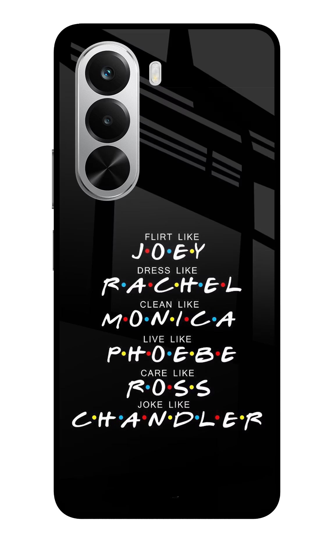 FRIENDS Character Realme P4x 5G Glass Case Back Cover by Casekaro