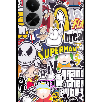 Sticker Bomb Realme P4x 5G Glass Case