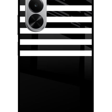 Black and White Print Realme P4x 5G Glass Case Back Cover by Casekaro