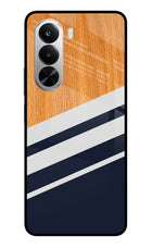 Blue and white wooden Realme P4x 5G Glass Case