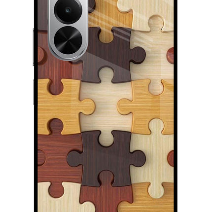 Wooden Puzzle Realme P4x 5G Glass Case