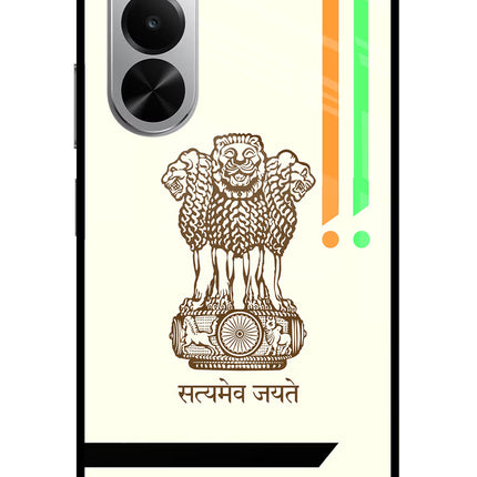 Satyamev Jayate Brown Logo Realme P4x 5G Glass Case
