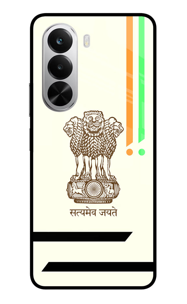 Satyamev Jayate Brown Logo Realme P4x 5G Glass Case