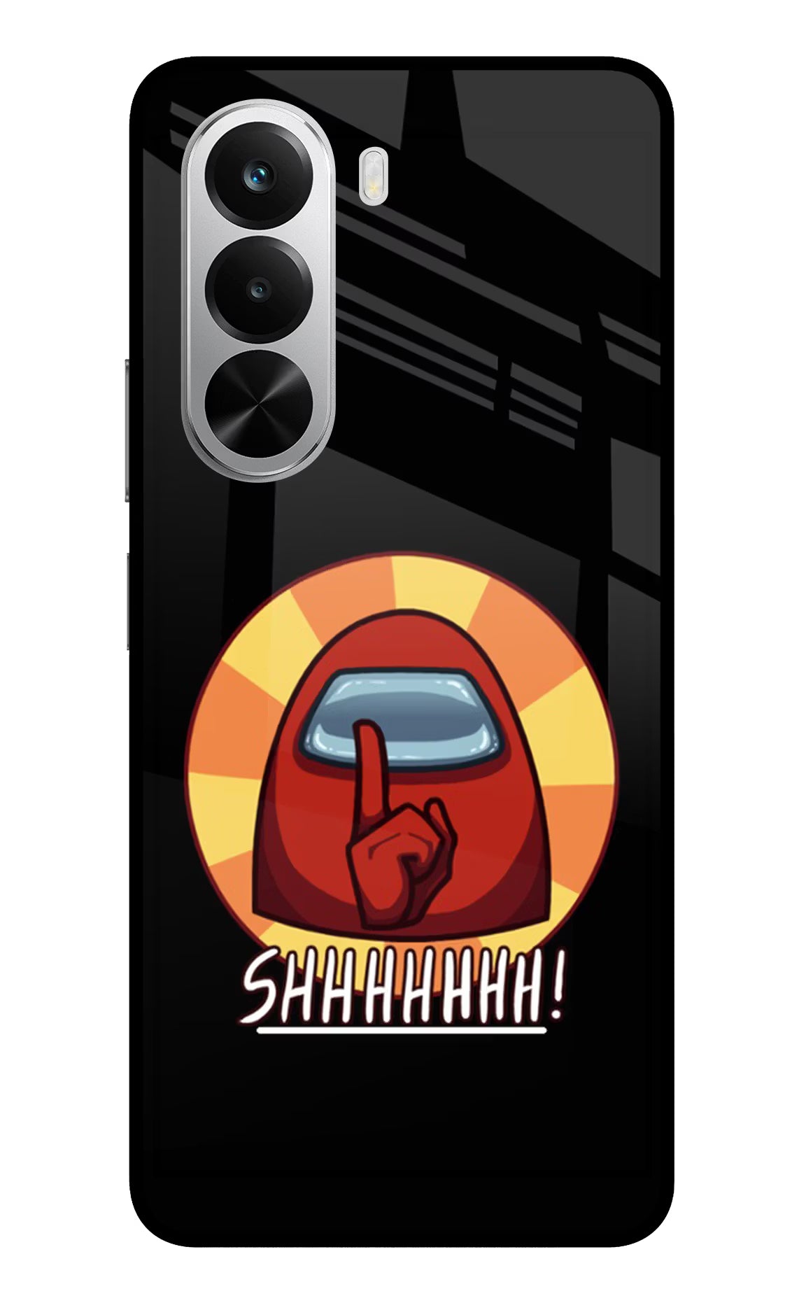 Among Us Shhh! Realme P4x 5G Glass Case Back Cover by Casekaro