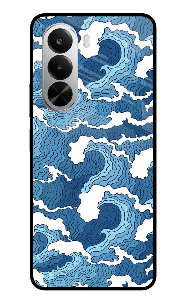 Blue Waves Realme P4x 5G Glass Case Back Cover by Casekaro