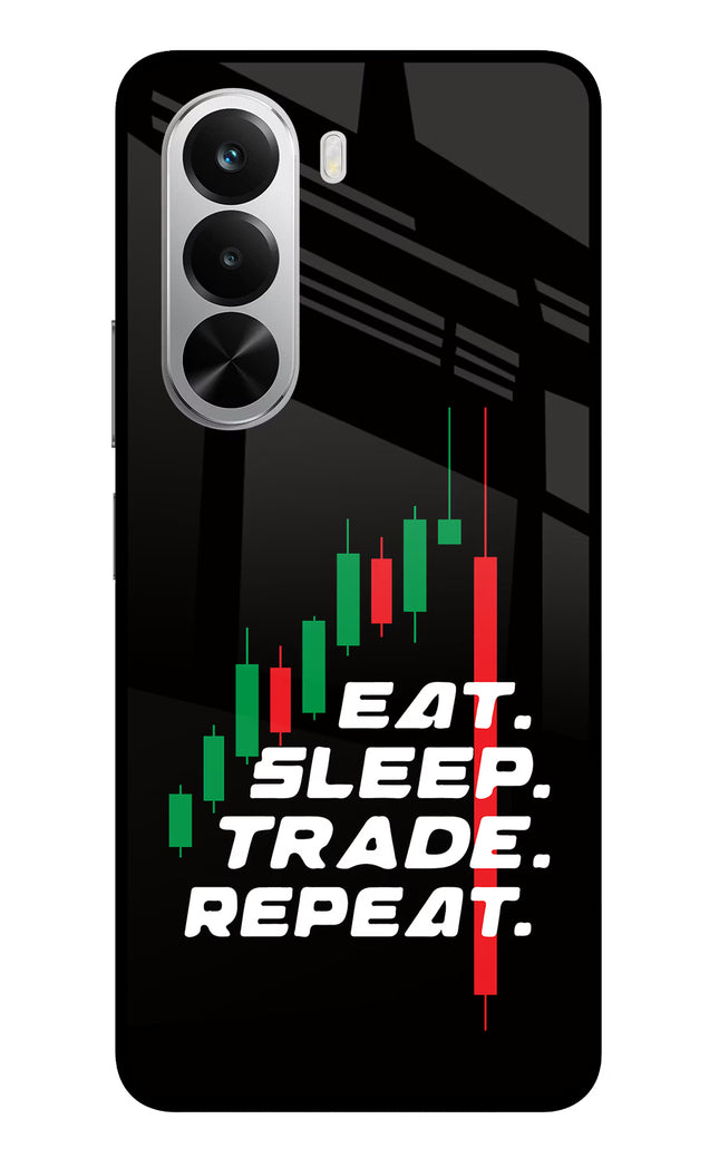 Eat Sleep Trade Repeat Realme P4x 5G Glass Case