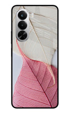 White Pink Leaf Realme P4x 5G Glass Case