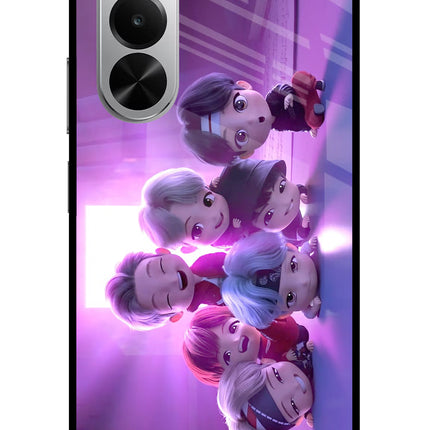 BTS Chibi Realme P4x 5G Glass Case