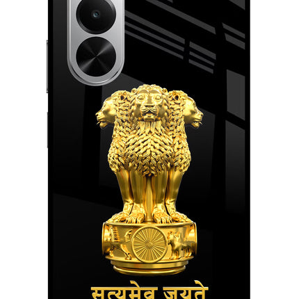 Satyamev Jayate Golden Realme P4x 5G Glass Case