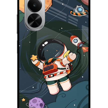 Cartoon Astronaut Realme P4x 5G Glass Case