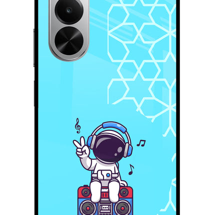 Cute Astronaut Chilling Realme P4x 5G Glass Case