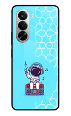 Cute Astronaut Chilling Realme P4x 5G Glass Case